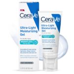 CeraVe Ultra-Light Moisturizing Gel, Hydrating Gel Face Moisturizer with Ceramides, Niacinamide, Hyaluronic Acid, Fragrance Free, Oil-Free, Weightless Mattifying Moisturizer, 1.75 FL Oz