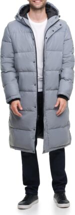DKNY Arctic Cloth Hooded Parka – Extra Long Winter Jacket