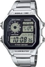 Casio AE1200WH Digital Watch – 100M Waterproof, Multi Alarms