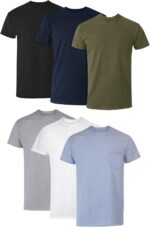 Hanes Men’s Pocket Undershirt Pack – Cotton Crew Neck Moisture-Wicking Tees