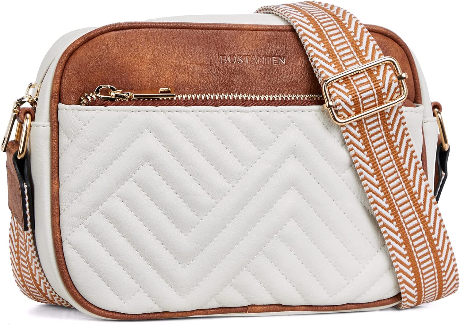 Vegan Leather – Stylish and Versatile BOSTANTEN Quilted Crossbody Bag