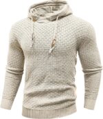 Zaitun Men’s Hooded Sweatshirt – Knitted Pullover Hoodie Sweater