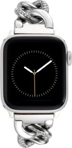 Anne Klein Fashion Chain Bracelet for Apple Watch, Secure, Adjustable, Apple Watch Replacement Band, Fits Most Wrists
