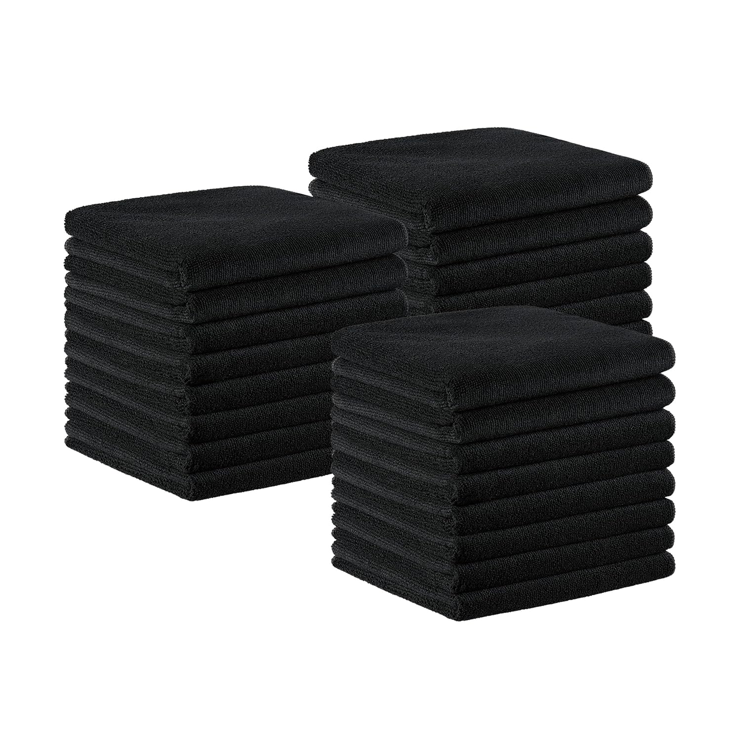 Arkwright Bleach Proof Salon Towels – Pack of 24 – Ultra Soft, Gentle Microfiber, Highly Absorbent & Quick Dry Spa Facial Towel for Hair Stylist, Nail Shop, and Esthetician, 16 x 27 in, Black