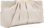 CHARMING TAILOR Clutch Evening Bag Elegant Pleated Satin Formal Handbag Simple Classy Purse for Women