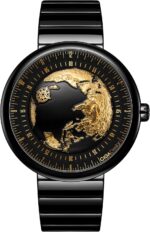 CIGA Design Mechanical Automatic Watch Blue Planet U Series Stainless Steel/Titanium/Ceramics Case Sapphire Crystal Fluororubber/Ceramics Strap Watches Gifts for Men and Women