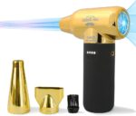 Compressed Air Duster – Electric Duster for Hair Barber, 3 Gear Mini Portable Jet Dry Air Blower, Cordless Vacuum Cleaner, for PC, Office,Salon, Fan, Laptop, Keyboard, Car -Black Gold