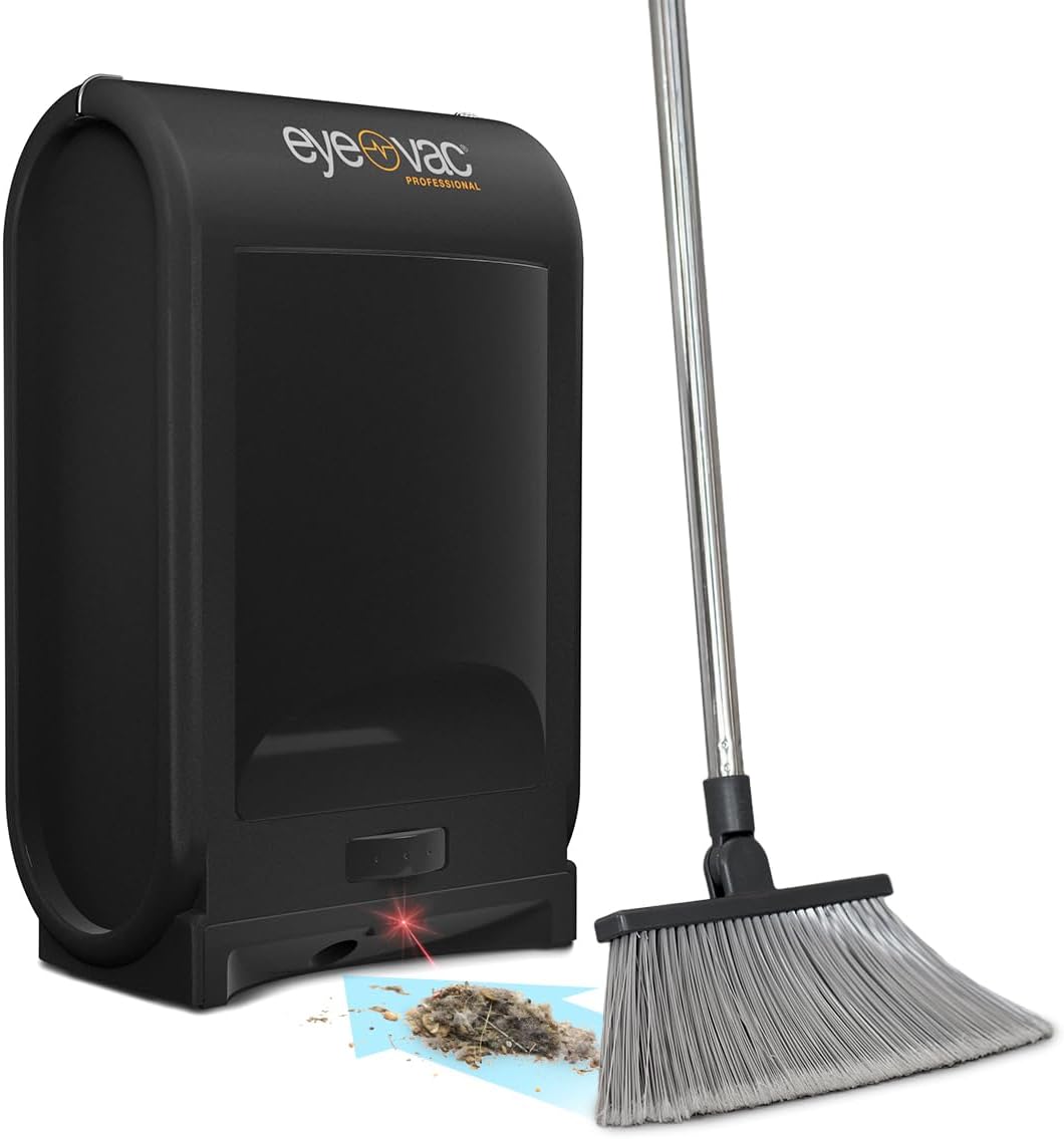 EyeVac Pro Touchless Vacuum Automatic Dustpan – Ultra Fast & Powerful – Great for Sweeping Salon Pet Hair Food Dirt Kitchen, Corded Canister Vacuum, Bagless, Automatic Sensors, 1400 Watt (Black)
