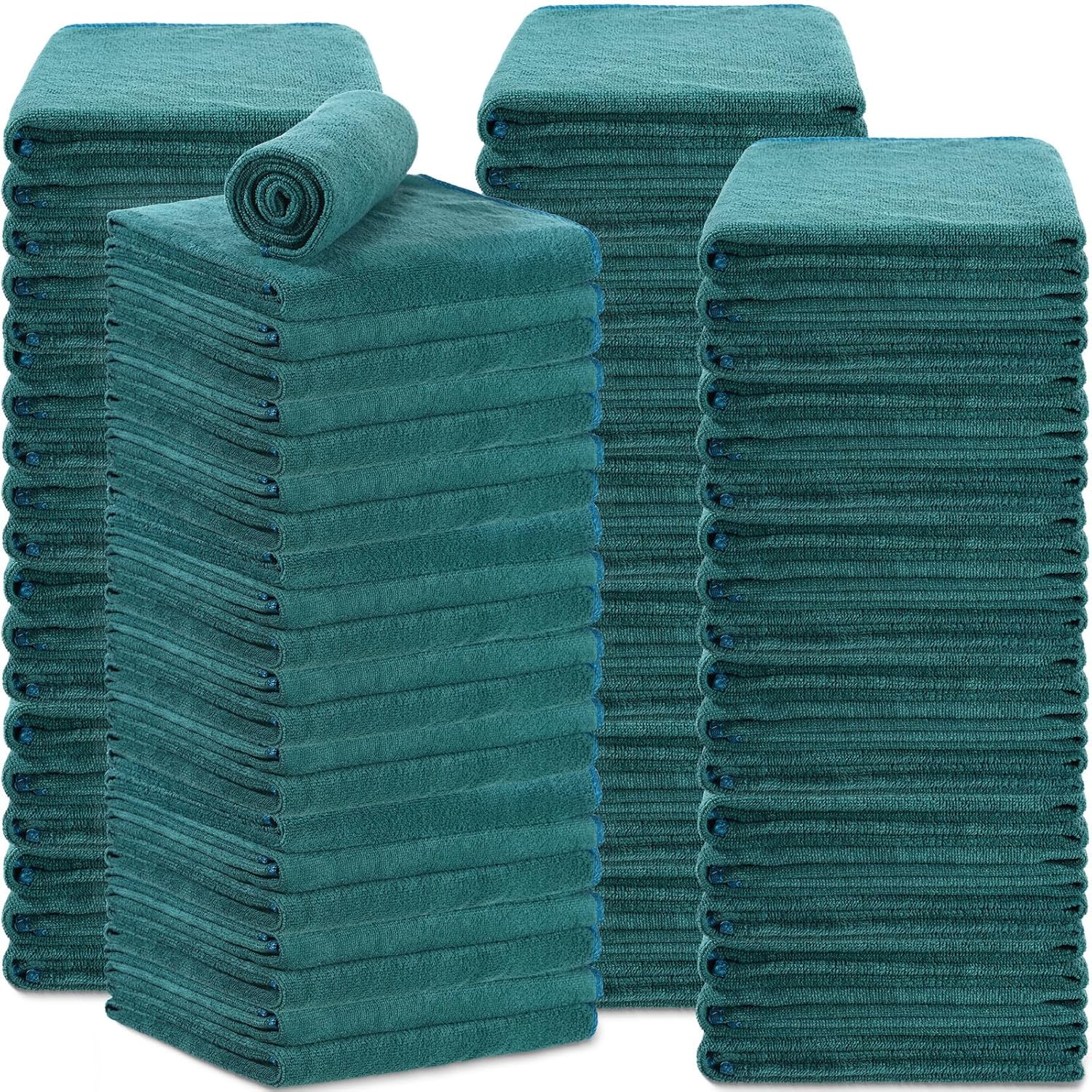 Newwiee 72 Pack Microfiber Bleach Proof Towels – Bulk for Salon 18 x 30 Inch Dry Lint Free Hair Drying Hand Towels for Hair, Gym, Bath, Spa, Shaving, Barber(Green)